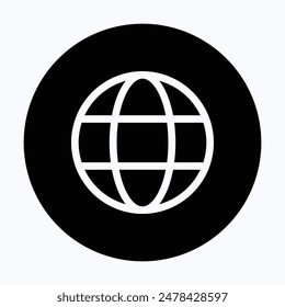 Globe Web Symbol Icon, Grid Vector Illustration,