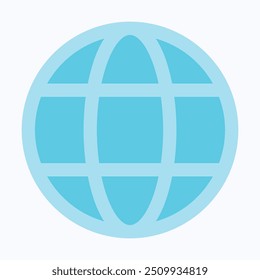 Globe Web Symbol Icon, Internet, Worldwide, Globe Grid Vector Icon, User Interface, User Experience, Flat Style Isolated Vector Icon.