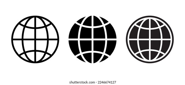 Globe, web, website, earth, internet icon vector set collection