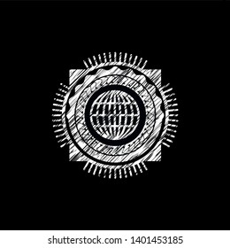 globe, website icon drawn on blackboard