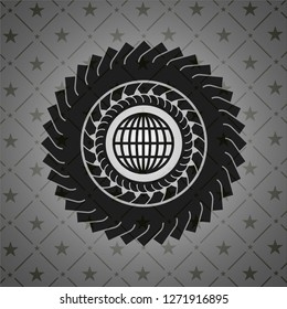 globe, website icon inside black badge