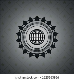 globe, website icon inside black badge