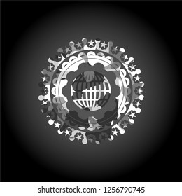 globe, website icon inside grey camo texture