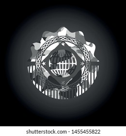 globe, website icon inside grey camo texture