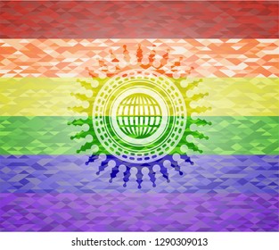 globe, website icon inside lgbt colors emblem 