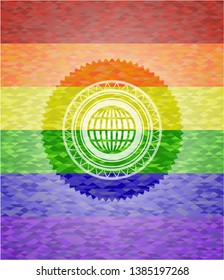 globe, website icon inside lgbt colors emblem 
