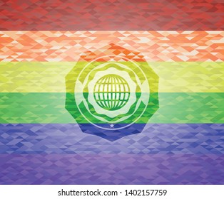 globe, website icon inside lgbt colors emblem 