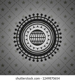 globe, website icon inside retro style black emblem