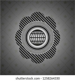 globe, website icon inside retro style black emblem