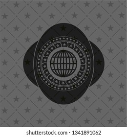 globe, website icon inside retro style black emblem