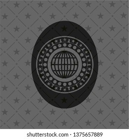 globe, website icon inside retro style black emblem