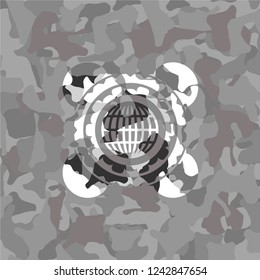 globe, website icon on grey camo pattern