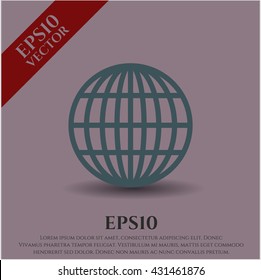 icono de sitio web de globo símbolo vectorial plano eps jpg aplicación