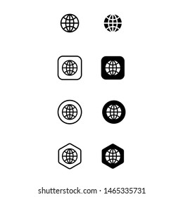 Globe website icons set vector for business, digital, web and print.