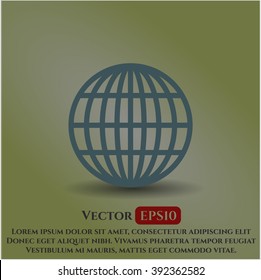 Globe (website) vector icon or symbol