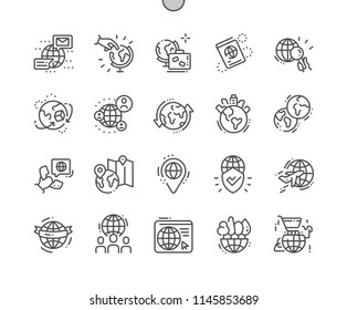 Globe Well-crafted Pixel Perfect Vector Thin Line Icons 30 2x Grid for Web Graphics and Apps. Simple Minimal Pictogram