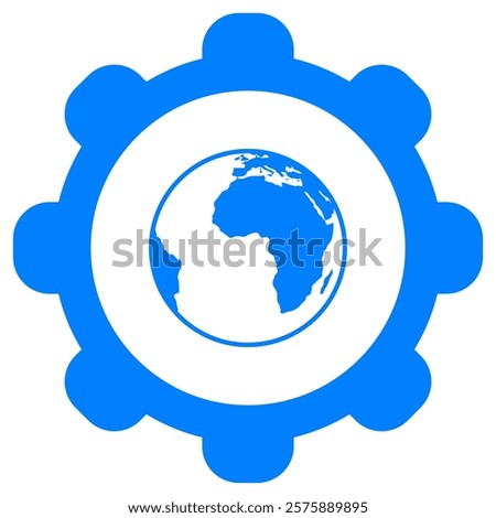 Globe and wheel on white