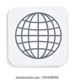 Globe white icon