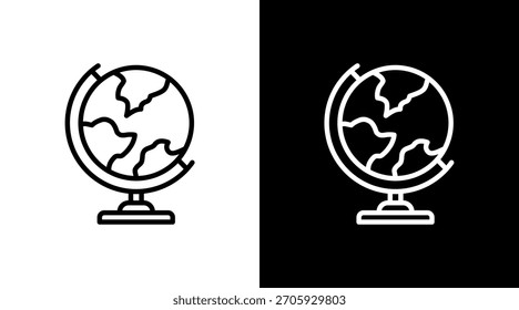 Globe White Icon Set Design