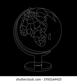 blanco globo sobre fondo negro