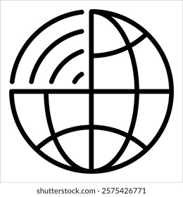 Globe Wifi Icon Element For Design