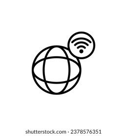 Globo con icono de contorno wifi. Ilustración vectorial. El icono aislado se adapta a la web, infografías, interfaces y aplicaciones.