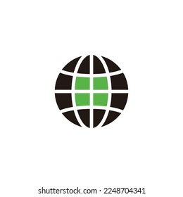 Globe, window geometric symbol simple logo vector