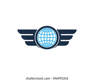 Globe Wing Logo Design Element