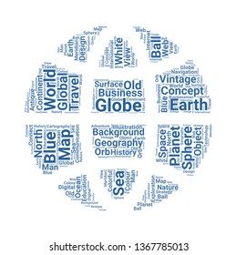 globe word cloud. tag cloud about globe