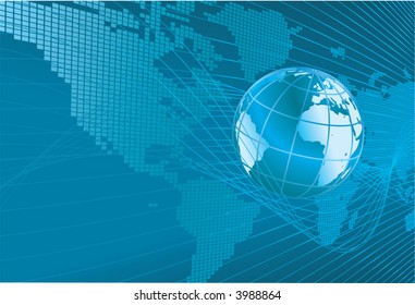 Globe Word Map of Earth Background A dynamic 3d world map with background.