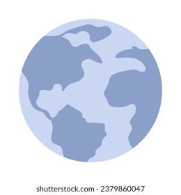 Globe world 2D cartoon object. Earth planet isolated vector item white background. Sphere global. Circle shape. Destination exploration geography. Earth sphere color flat spot illustration