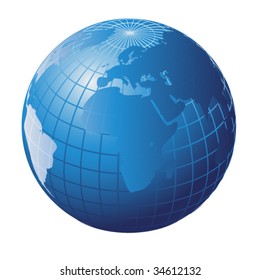 Globe of the World. Africa, Europe
