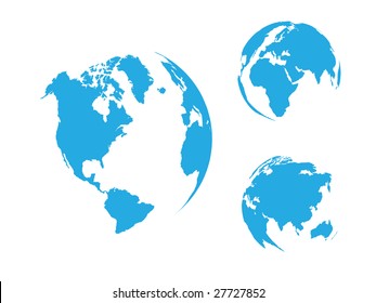 Globe of the World, blue / vector