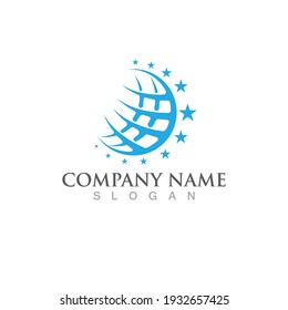 Globe world circle logo and symbol vector icon
