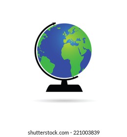 globe of the world color vector illustration on a white