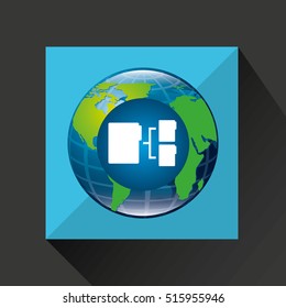 globe world connection data transfer service vector illustration eps 10