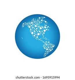 Globe World connections map network americas