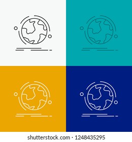 globe, world, discover, connection, network Icon Over Various Background. Line style design, designed for web and app. Eps 10 vector illustration