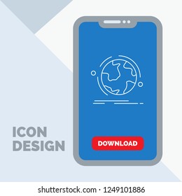 globe, world, discover, connection, network Line Icon in Mobile for Download Page