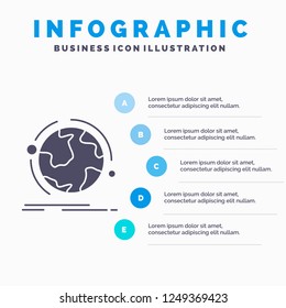 globe, world, discover, connection, network Infographics Template for Website and Presentation. GLyph Gray icon with Blue infographic style vector illustration.