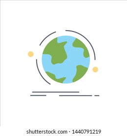 globe, world, discover, connection, network Flat Color Icon Vector