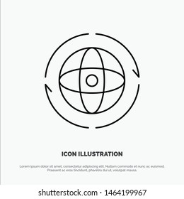 Globe, World, Earth, Atom, Connect Line Icon Vector. Vector Icon Template background