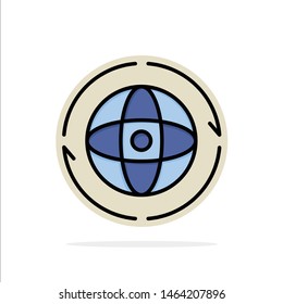 Globe, World, Earth, Atom, Connect Abstract Circle Background Flat color Icon. Vector Icon Template background