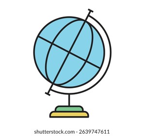 Globe, World, Earth, Global, International, Geography, Globe Icon, Planet, Continents Vector Icon Design.
