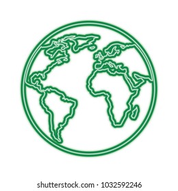 globe world earth planet map icon