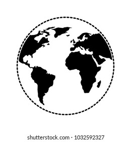 globe world earth planet map icon