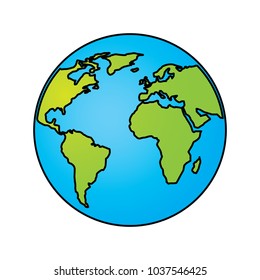 globe world earth planet map icon vector illustration
