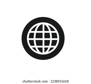 Globe or world flat black icon 