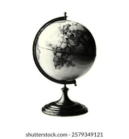 Globe of the world in halftones for creating collages. Vector on an isolated background.