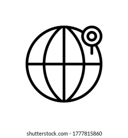 Globe, World Icon Logo Vector Isolated. Travel and Tourism Icon Set. Editable Stroke and Pixel Perfect.